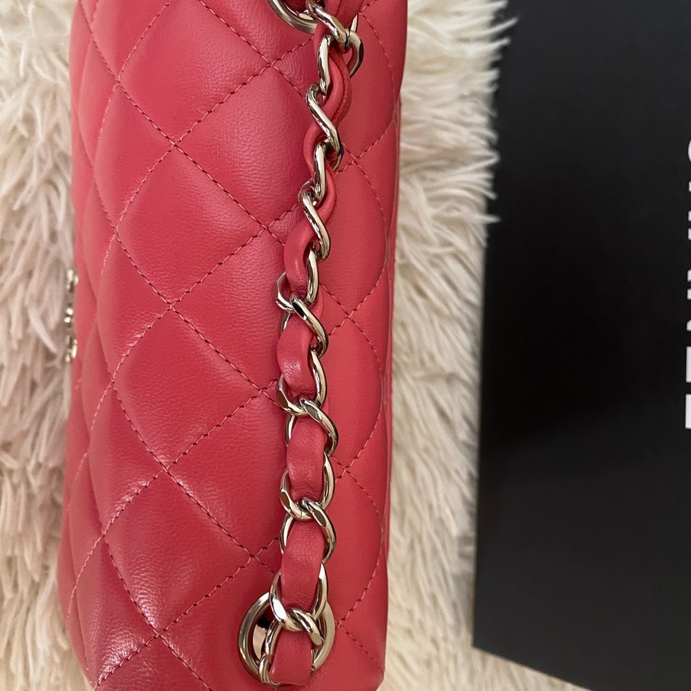 CHANEL pink lambskin square mini bag - Picture 10 of 16